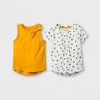 Toddler Girls' 2pc Short Sleeve T-shirt Set - Cat & Jack Orange/white