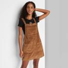 Women's Sleeveless Cord Pinafore - Wild Fable Brown
