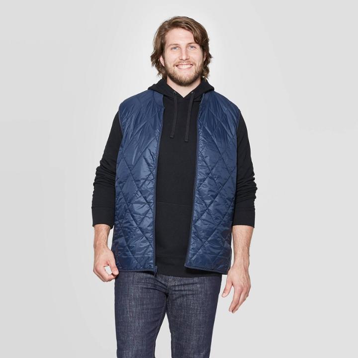 Men's Big & Tall Regular Fit Sleeveless Lightweight Vest - Goodfellow & Co Navy