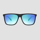 Men's Square Sunglasses With Mirrored Lenses - Original Use Green