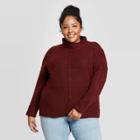 Women's Plus Size Long Sleeve Mock Turtleneck Pullover Sweater - Universal Thread Burgundy 2x,