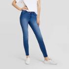 Hue Studio Women's Mid-rise Frayed Edge Denim Leggings - Medium Wash