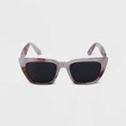 Women's Marble Angular Rectangle Sunglasses - A New Day Gray