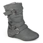Girls' Hailey Jeans Co. Buckle Suede Boots - Gray