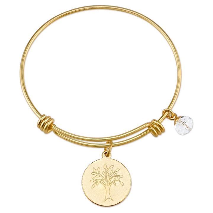 Target Women's Stainless Steel Family Tree Expandable Bracelet - Gold
