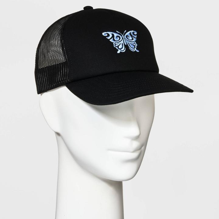 Mighty Fine Butterfly Trucker Hat - Black