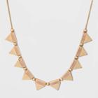 Triangle Semi Precious Rose Quartz Inlay Necklace - Universal Thread Gold, Women's,