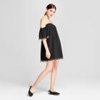 Women's Woven Tassel Trim Dress - Vanity Room Black