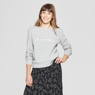 Women's Long Sleeve Graphic Sweatshirt - A New Day + Vital Voices - Heather Gray