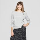 Women's Long Sleeve Graphic Sweatshirt - A New Day + Vital Voices - Heather Gray