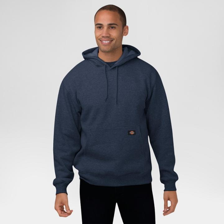 Dickies Men's Big & Tall Midweight Fleece Pullover Hoodie- Dark Navy