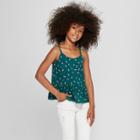 Girls' Split Strap Woven Tank Top - Art Class Green