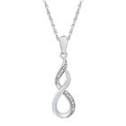 Target 1/20 Ct. T.w Round Diamond Fashion Prong Set Pendant In Sterling Silver (ij-i2-i3) (18), Girl's, White