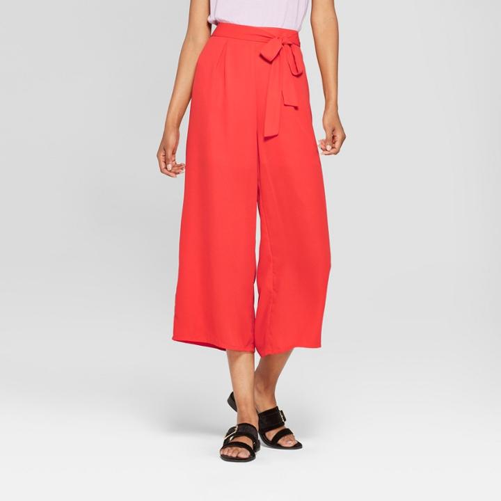 Eclair Women's Wide Leg Belted Pants - Clair Red