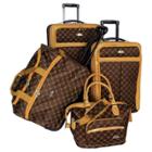 American Flyer Signature 4pc Softside Luggage Set - Chocolate Gold