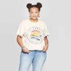 Grayson Threads Women's Plus Size Short Sleeve Los Angeles Cropped Graphic T-shirt (juniors') - Cream