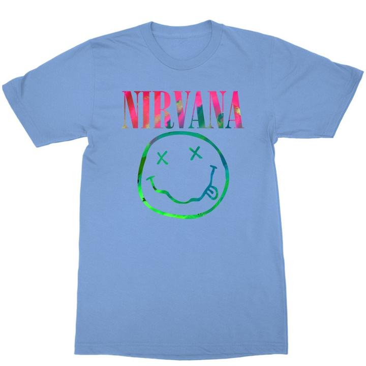 Merch Traffic Women's Nirvana Logo Short Sleeve Graphic T-shirt - Blue