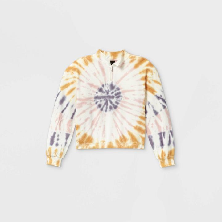 Girls' Quarter Zip Mock Neck Pullover - Art Class Xs,