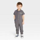 Grayson Collective Toddler Short Sleeve Gauze Jumpsuit - Gray