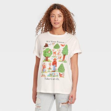 Women's Smokey Bear It's Your Forest Short Sleeve Graphic T-shirt - White