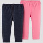 Baby Girls' 2pk Jeggings - Just One You Made By Carter's Pink/gray