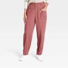 Women's Mid-rise Regular Fit Cargo Pants - Knox Rose Rose Red