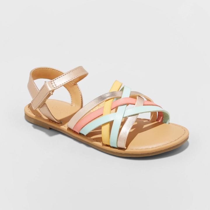 Girls' Jexi Criss Cross Ankle Strap Sandals - Cat & Jack 13, Toddler Girl's,