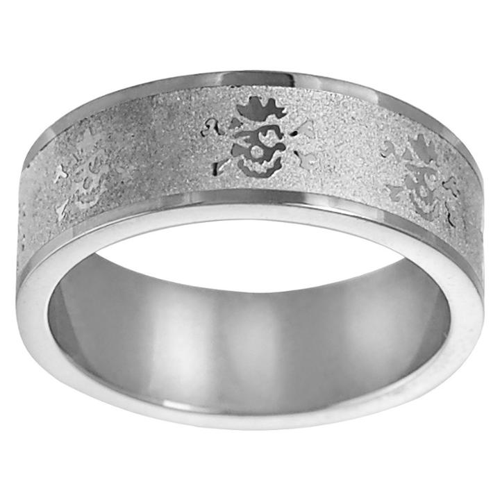 Men's Daxx Etched Stainless Steel Band - Silver