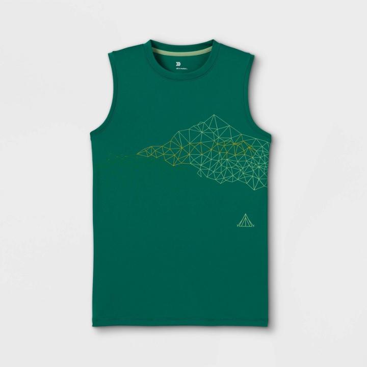 Boys' Sleeveless Geo Graphic T-shirt - All In Motion Green