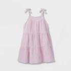 Toddler Girls' Striped Tiered Tank Top Dress - Cat & Jack Purple