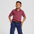 Boys' Short Sleeve Interlock Uniform Polo Shirt - Cat & Jack Burgundy (red)