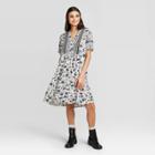 Women's Floral Print Short Sleeve Dress - Knox Rose White Xs, Women's, Beige