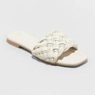 Women's Carissa Woven Slide Sandals - A New Day Off-white