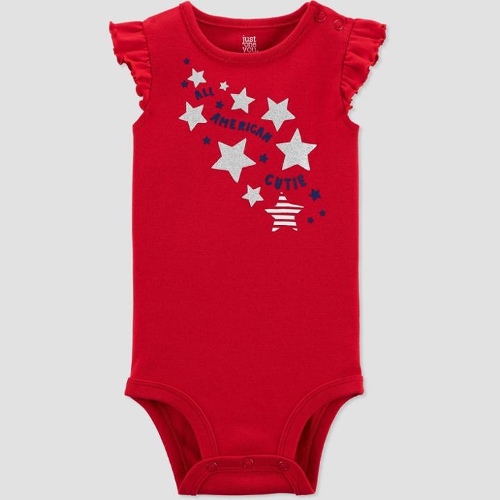 Baby Girls' Cute Bodysuit - Just One You Made By Carter's Red/white Newborn