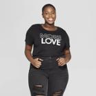 Modern Lux Women's Plus Size Short Sleeve More Love Graphic T-shirt (juniors') - Black