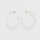 Sugarfix By Baublebar Chic Resin Hoop Earrings - White, Girl's