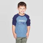 Toddler Boys' Sharing Is Cool Graphic Long Sleeve T-shirt - Cat & Jack Blue
