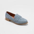 Women's Aanmae Wide Width Faux Leather Suede Closed Back Loafers - Universal Thread Blue 7w,