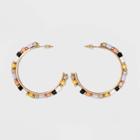 Mixed Wood Beaded Hoop Earrings - A New Day ,