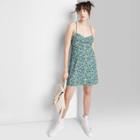Women's Sleeveless Woven Fit & Flare Dress - Wild Fable Blue Floral