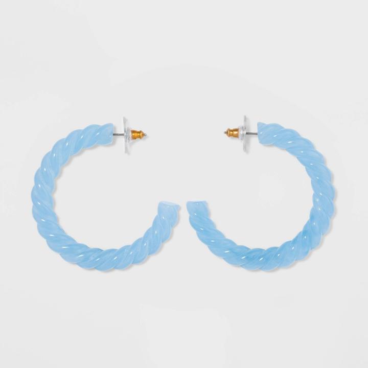 Sugarfix By Baublebar Retro Clear Acrylic Hoop Earrings -