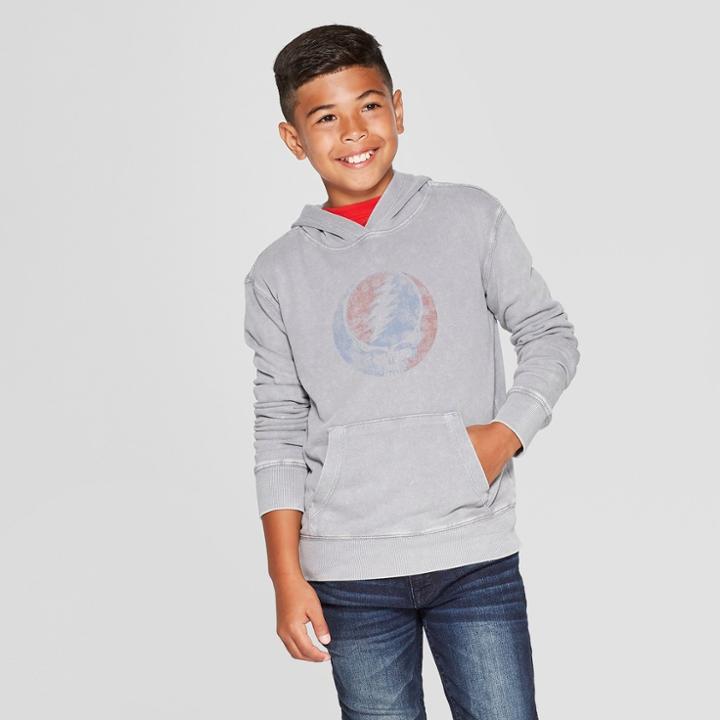 Junk Food Boys' Grateful Dead Skull Graphic Sweatshirt - Gray