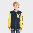 Pokemon Boys' Pokmon Pikachu Varsity Jacket - Navy Blue