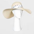 Women's Print Band Floppy Hats - A New Day Natural One Size, Women's, Yellow