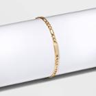 Gold Plated Initial 'n' Bar Figaro Chain Bracelet - A New Day Gold
