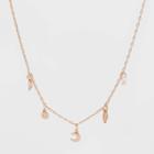 Distributed By Target Five Charms Short Necklace - Rose Gold