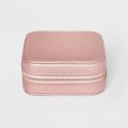 Small Faux Leather Zippered Travel Case Storage - A New Day Pink, Adult Unisex