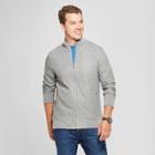 Men's Standard Fit Long Sleeve Full Zip Track Jacket - Goodfellow & Co Cement