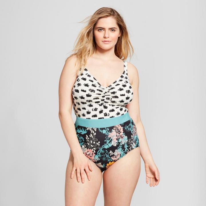 Social Angel Women's Floral Dot One Piece