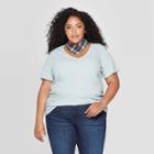 Women's Plus Size Short Sleeve V-neck Pocket T-shirt - Universal Thread Gray